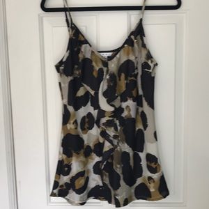 Spaghetti strap ruffle front top